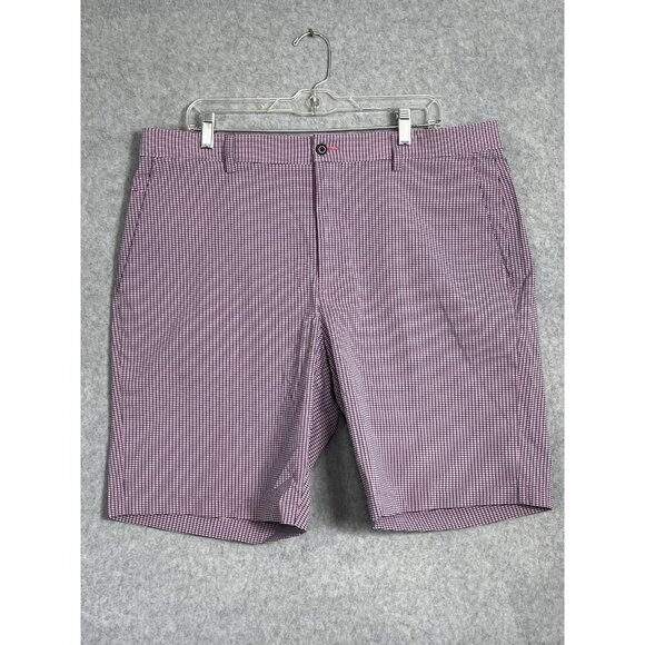 PGA TOUR Other - PGA Tour Shorts Mens 38 Pink and Blue Plaid Golf Flat Front Pockets 9.5" Inseam
